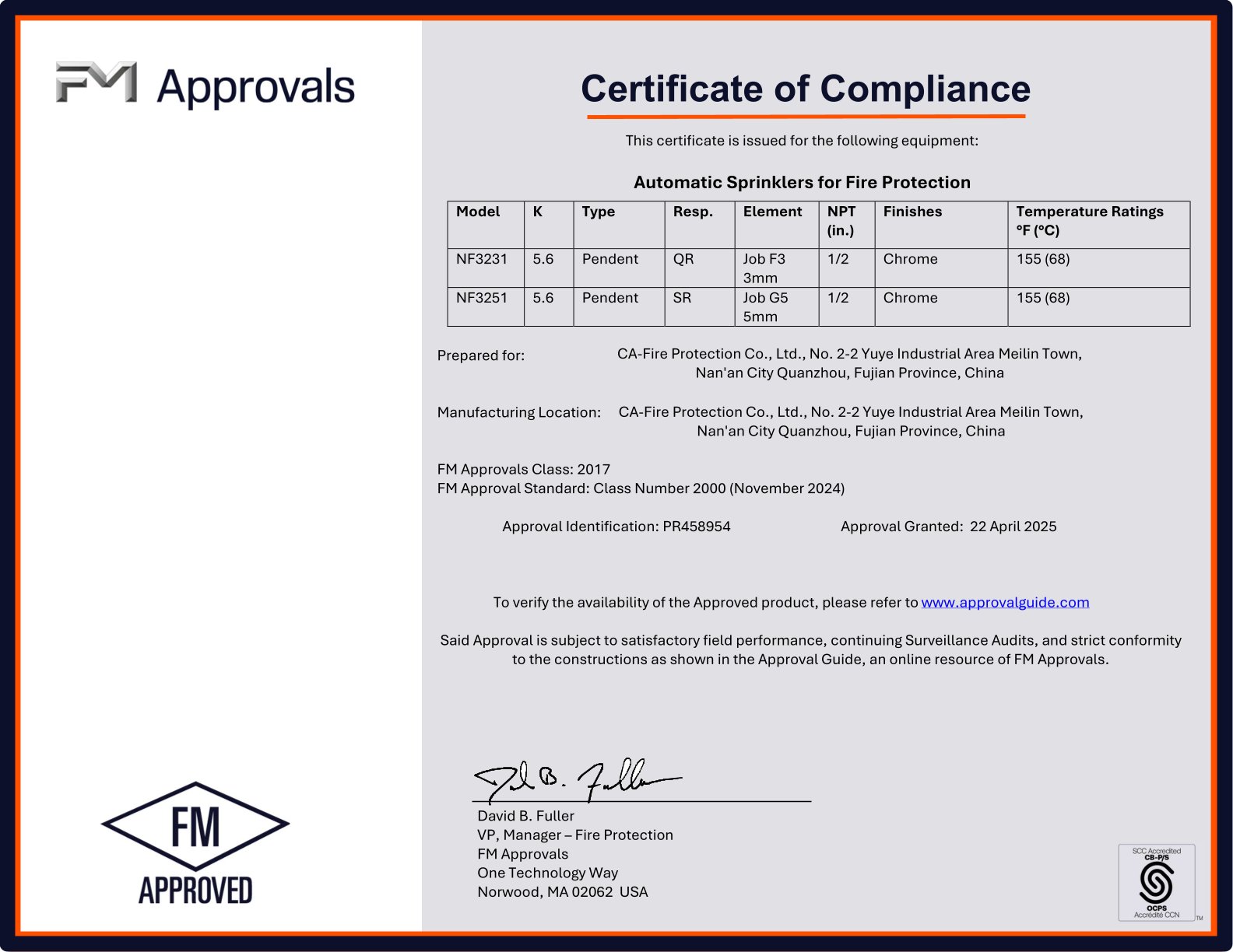 fire sprinkler pendent