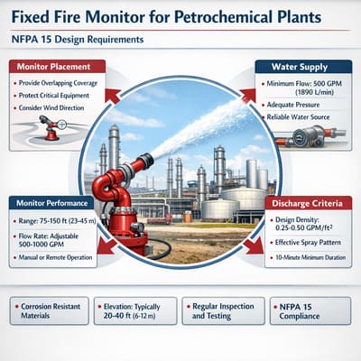Fixed-Fire-Monitor-for-Petrochemical-Plants-—-NFPA-15-Design-Requirements