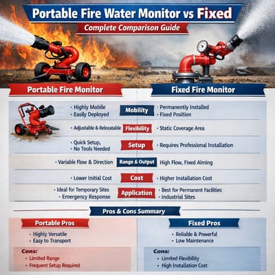 Portable Fire Water Monitor vs Fixed — Complete Comparison Guide
