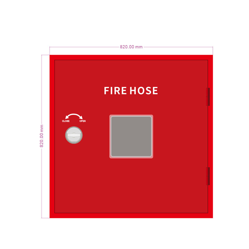 Tempered glass fire hose cabinet SG24 with visible front panel